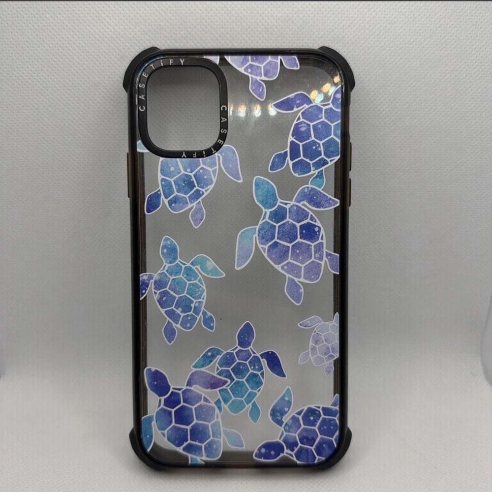Casetify Blue & Purple Sea Turtle Clear iPhone 11 Case